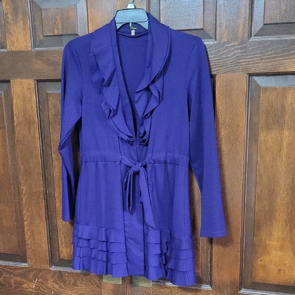 Cupio Purple Ruffled Long Sleeve Jacket¹